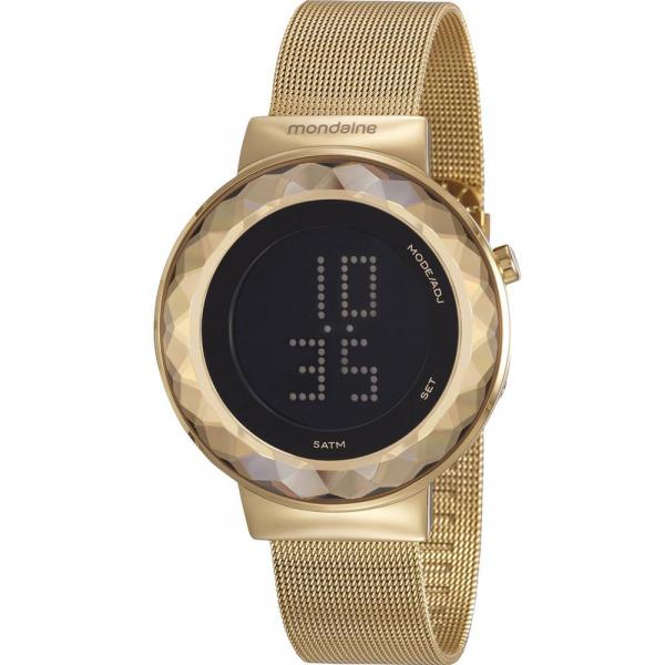 Relógio Mondaine Feminino Dourado 32006LPMVDE1 Digital 5 Atm Cristal Mineral Tamanho Grande
