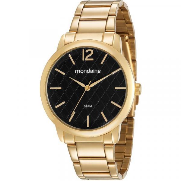 Relógio Mondaine Feminino Dourado 53607LPMVDE2 Analógico 5 Atm Cristal Mineral Tamanho Grande