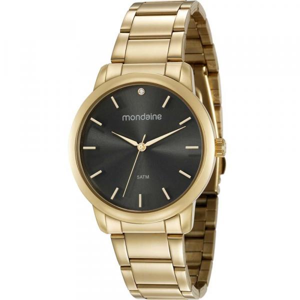 Relógio Mondaine Feminino Dourado 53616LPMVDE1 Analógico 5 Atm Cristal Mineral Tamanho Grande