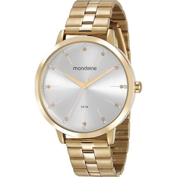 Relógio Mondaine Feminino Dourado 53659LPMVDE1 Analógico 3 Atm Cristal Mineral Tamanho Grande