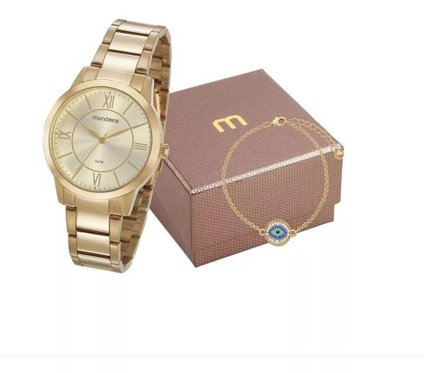 Relógio Mondaine Feminino Dourado 53698lpmgde1k