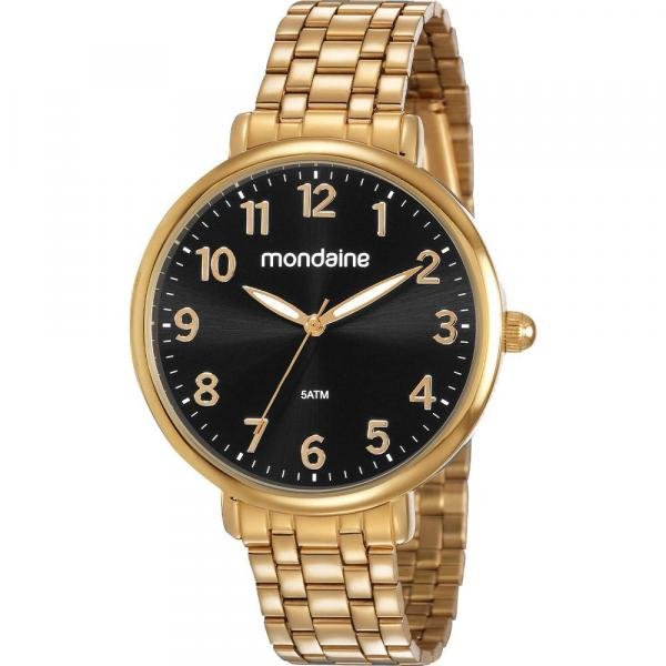 Relógio Mondaine Feminino Dourado 53779LPMVDE2 Analógico 5 Atm Cristal Mineral Tamanho Médio