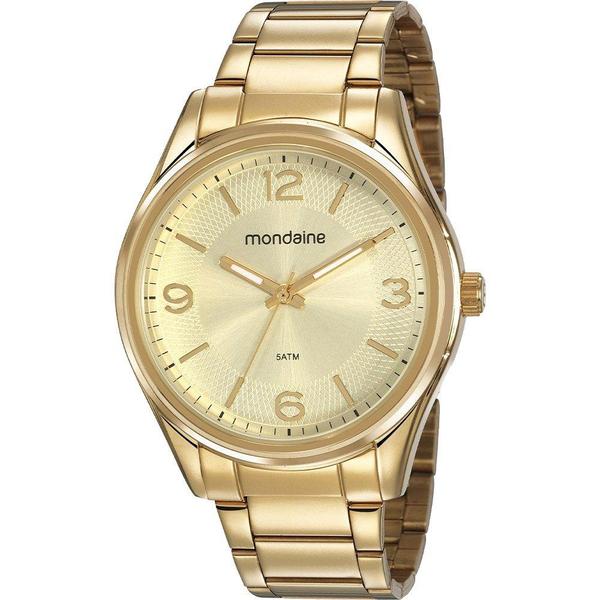 Relógio Mondaine Feminino Dourado 53811LPMVDE1 Analógico 5 Atm Cristal Mineral Tamanho Grande