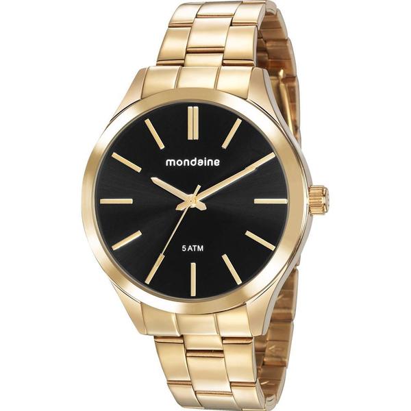 Relógio Mondaine Feminino Dourado 76730LPMVDE3 Analógico 5 Atm Cristal Mineral Tamanho Grande