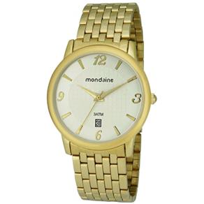 Relógio Mondaine Feminino Dourado 94496LPMTDE2 Calendário Resistente à Água 30M