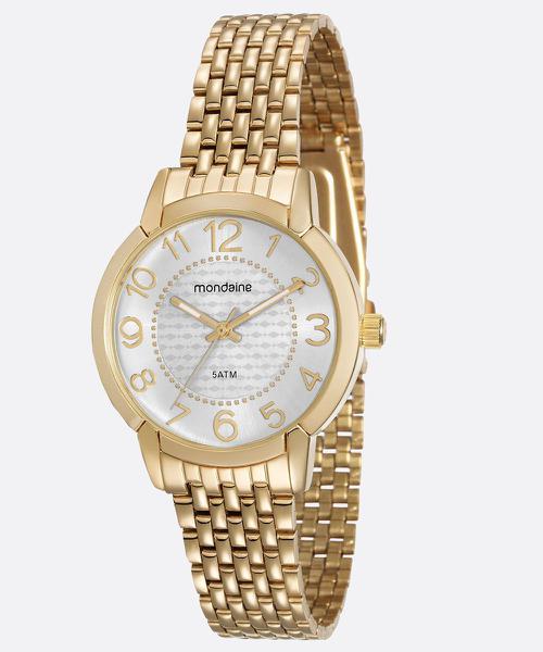 Relogio Mondaine Feminino Dourado a prova Dagua 53570LPMVDE1