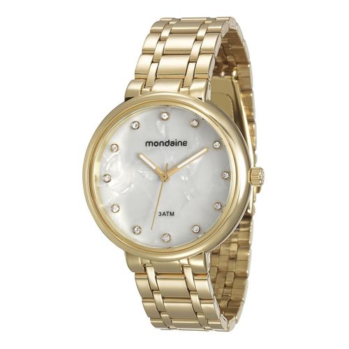 Relógio Mondaine Feminino Dourado Aço Perolado 76434lpmvde6