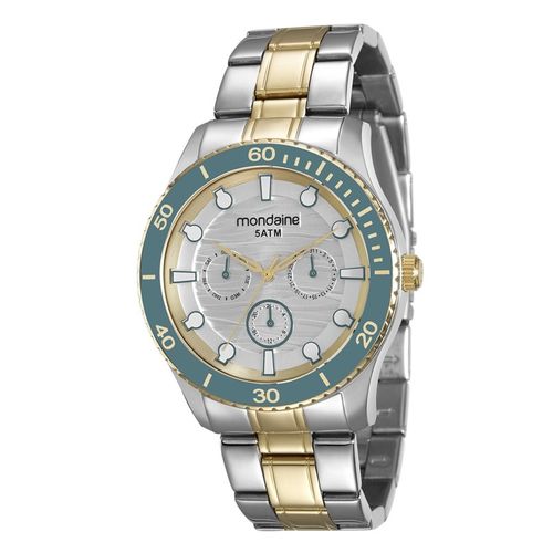 Relógio Mondaine Feminino Dourado Aro Azul 78694lpmvba4