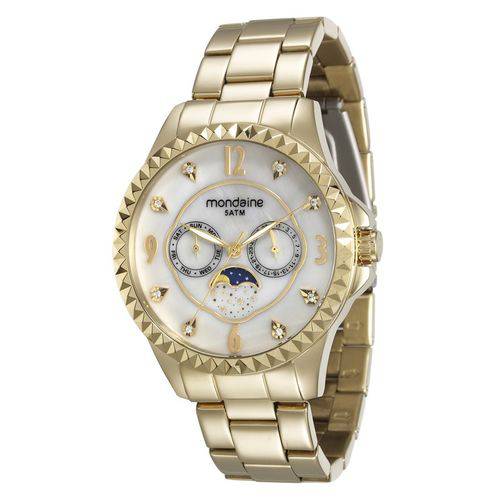 Relógio Mondaine Feminino Dourado Calend Lunar 78664lpmvda1