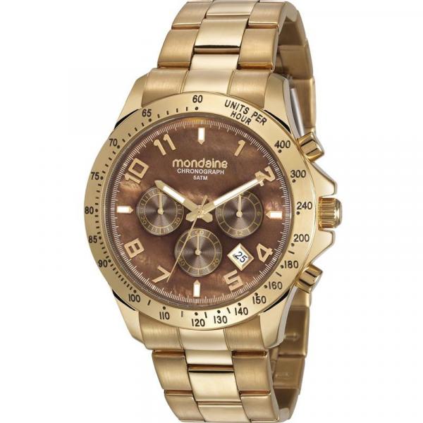 Relógio Mondaine Feminino Dourado Chronograph 78754LPMVDS3 Analógico 5 Atm Cristal Mineral