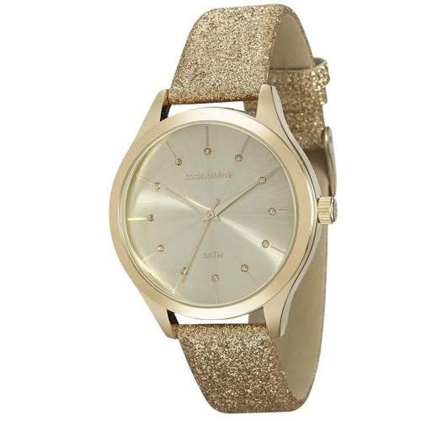 Relógio Mondaine Feminino Dourado com Pulseira de Couro