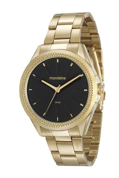 Relógio Mondaine Feminino Dourado Fdo Preto 53538lpmvde1