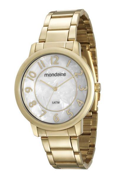 Relógio Mondaine Feminino Dourado Fundo Perola 53534lpmvde1