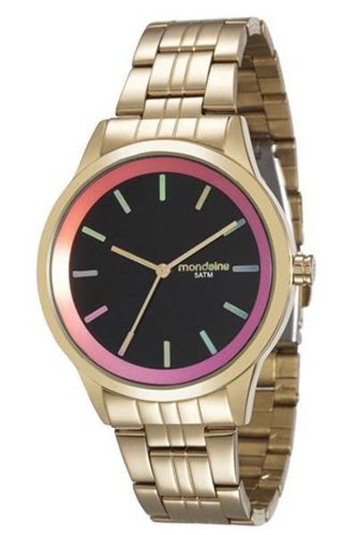 Relógio Mondaine Feminino Dourado Fundo Preto 94868lpmvde5