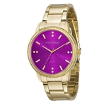 Relógio Mondaine Feminino Dourado Fundo Rosa 53510lpmvde3