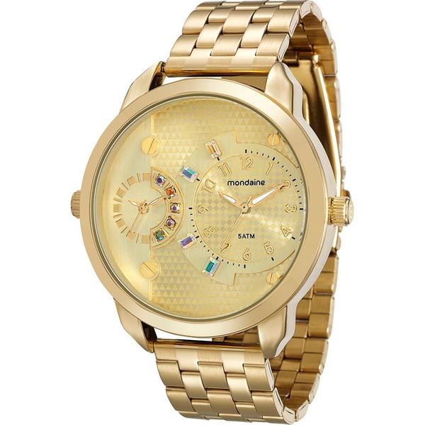 Relógio Mondaine Feminino Dourado Moda 76544LPMVDE1