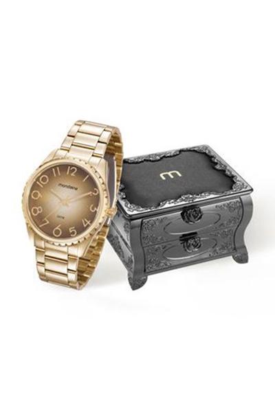 Relógio Mondaine Feminino Dourado Porta Jóias 99008lpmvde1k1