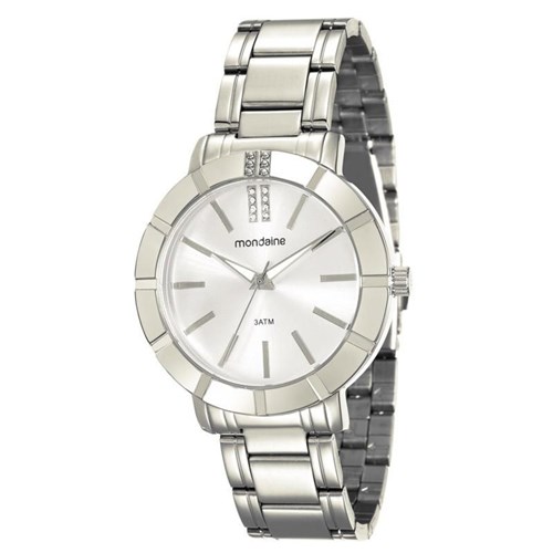 Relógio Mondaine Feminino em Aço com Pulseira e Fundo Prata - 94804L0mvne1