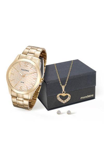 Relógio Mondaine Feminino Kit com Semijoia 78713mpmvda1k1