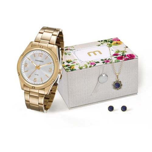 Relógio Mondaine Feminino Kit com Semijóia 94905lpmkde1k2