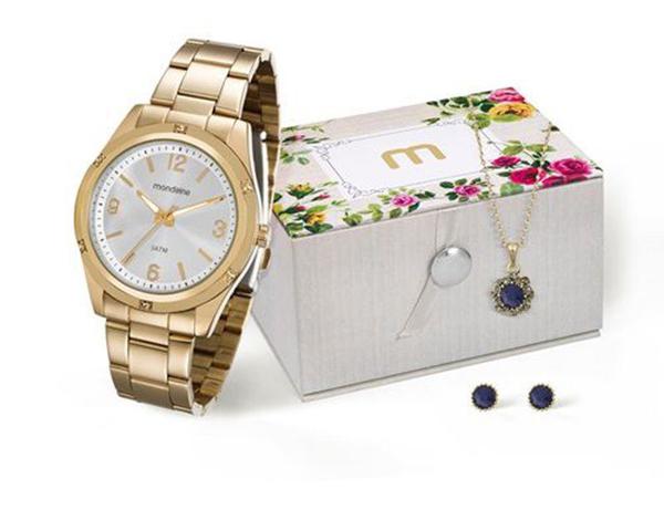 Relógio Mondaine Feminino Kit com Semijóia 94905lpmkde1k2