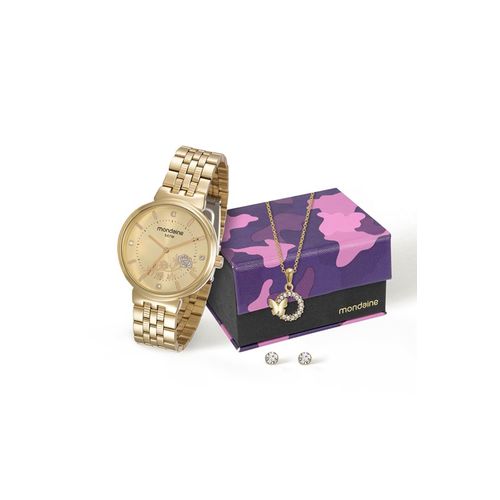 Relógio Mondaine Feminino Kit com Semijóia 99064lpmkde1k2