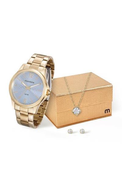 Relógio Mondaine Feminino Kit Semijóia 78718mpmvda1k1