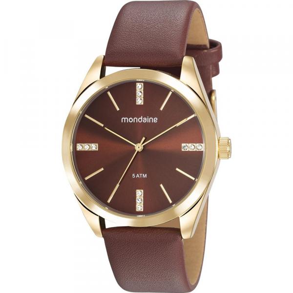 Relógio Mondaine Feminino Marrom 76732LPMVDH2 Analógico 5 Atm Cristal Mineral Tamanho Grande