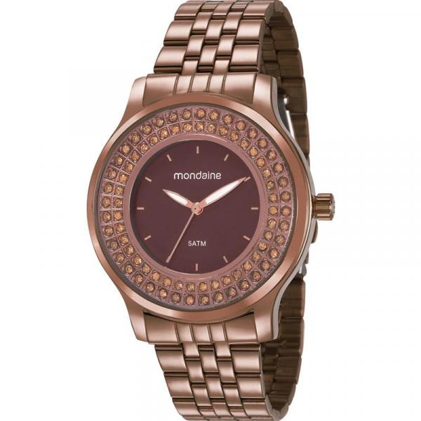 Relógio Mondaine Feminino Marrom 99266LPMVMS2 Analógico 5 Atm Cristal Mineral Tamanho Grande