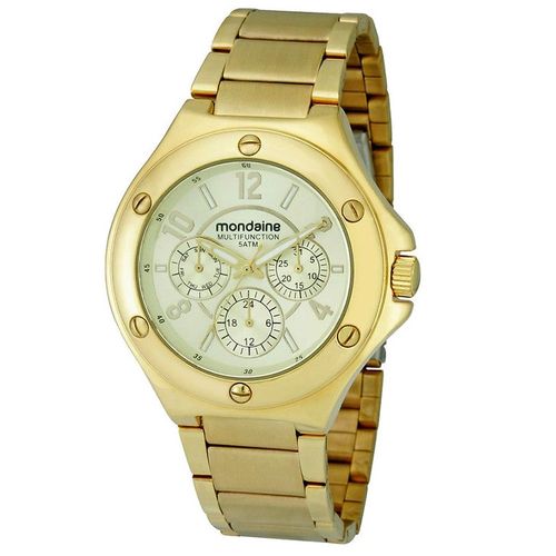 Relógio Mondaine Feminino Multifunção Dourado 94493lpmgds3