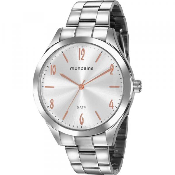 Relógio Mondaine Feminino Prata 76726L0MVNE3 Analógico 5 Atm Cristal Mineral Tamanho Grande