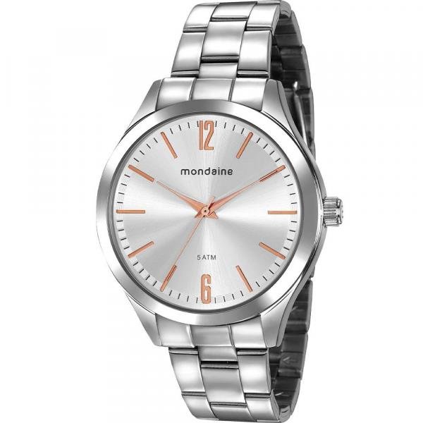 Relógio Mondaine Feminino Prata 76729L0MVNE1 Analógico 5 Atm Cristal Mineral Tamanho Grande