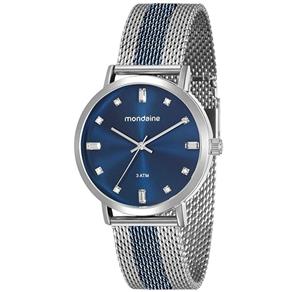 Relógio Mondaine Feminino Prata/Azul 76698lpmvoe2