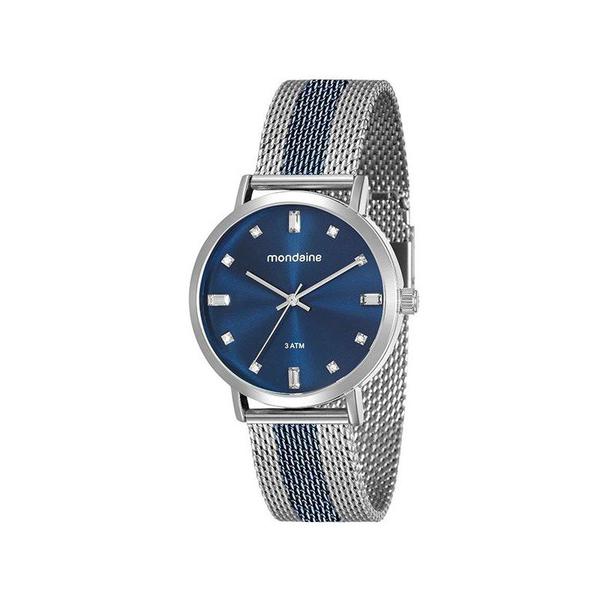 Relógio Mondaine Feminino Prata/Azul 76698Lpmvoe2