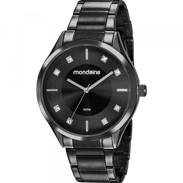 Relógio Mondaine Feminino Preto 53818LPMVSE2 Analógico 5 Atm Cristal Mineral Tamanho Grande