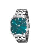 Relógio Mondaine Feminino Quadrado Prata Verde 76626l0mvne1