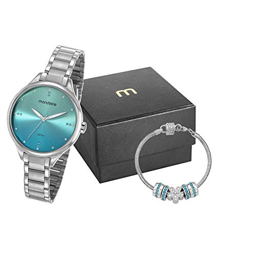 Relogio Mondaine Feminino Ref: 32101l0mkne3 Prateado + Semijóia