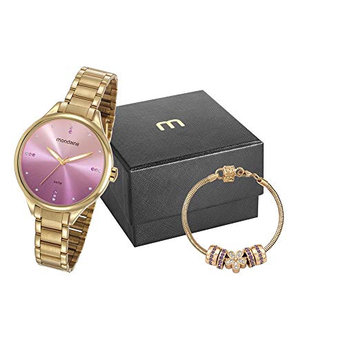 Relogio Mondaine Feminino Ref: 32101lpmkde1 Dourado + Semijóia