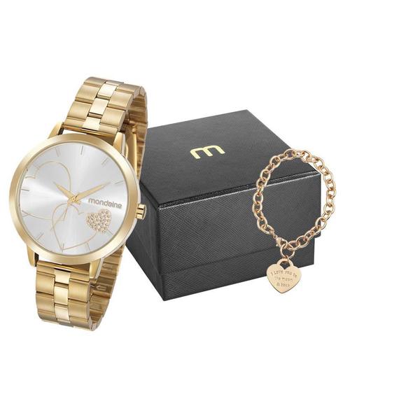 Relogio Mondaine Feminino Ref: 32102lpmkde1 Dourado + Semijóia