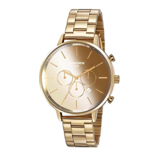 Relogio Mondaine Feminino Ref: 32119lpmvde1 Cronógrafo Dourado