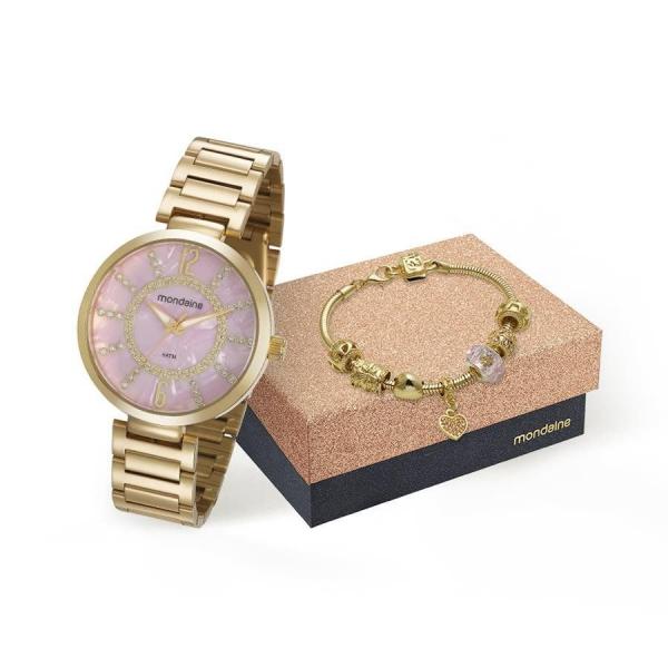 Relogio Mondaine Feminino Ref: 53617lpmkde2 Dourado + Semijóia