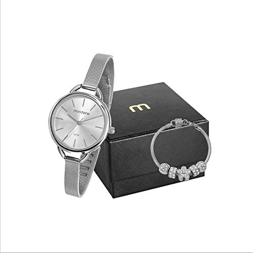 Relogio Mondaine Feminino Ref: 53612l0mvne2 Prateado + Semijóia