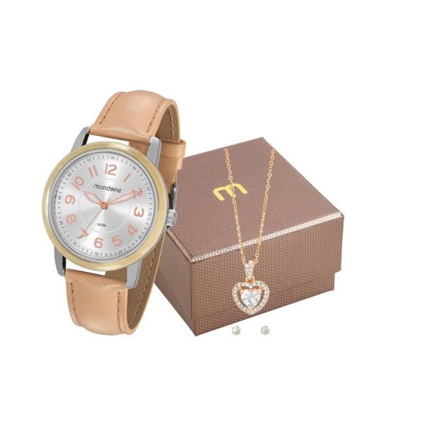 Relogio Mondaine Feminino Ref: 53661l0mvnh2 Prateado + Semijóia