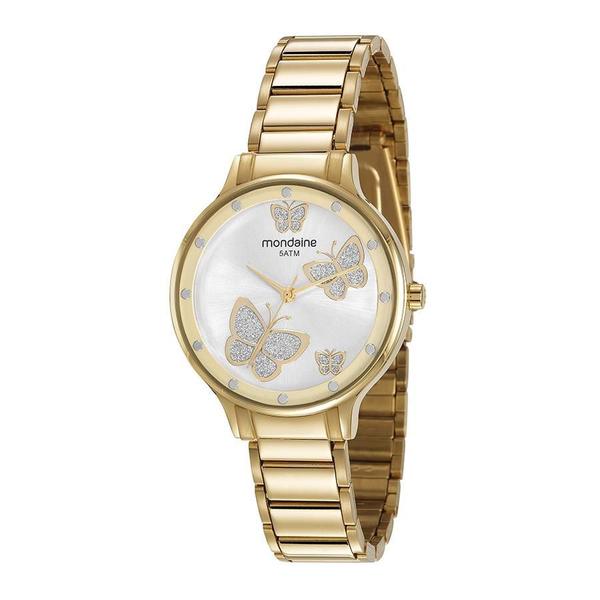 Relogio Mondaine Feminino Ref: 53628lpmvde1 Borboletas Dourado