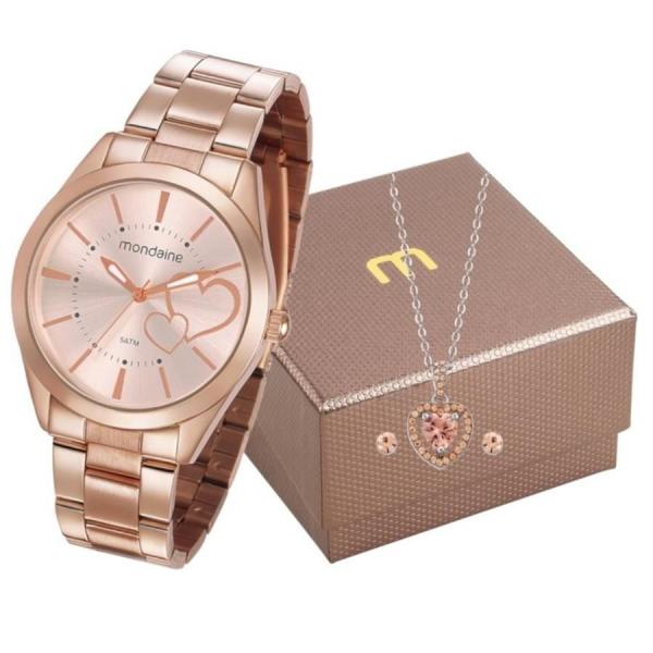 Relogio Mondaine Feminino Ref: 53690lpmgre1 Rosé + Semijóia