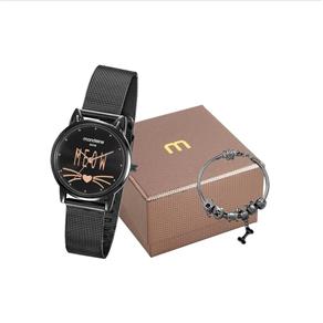 Relogio Mondaine Feminino Ref: 53782lpmvpe2 Black + Semijóia