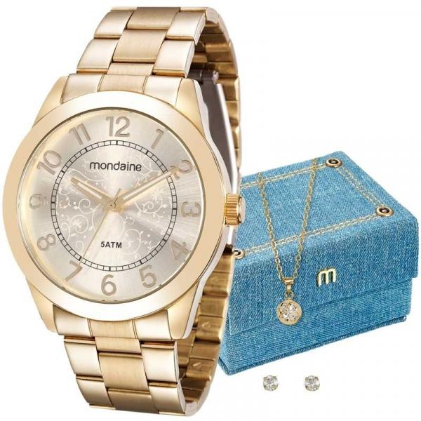 Relogio Mondaine Feminino Ref: 78701lpmvda1 + Semijóia