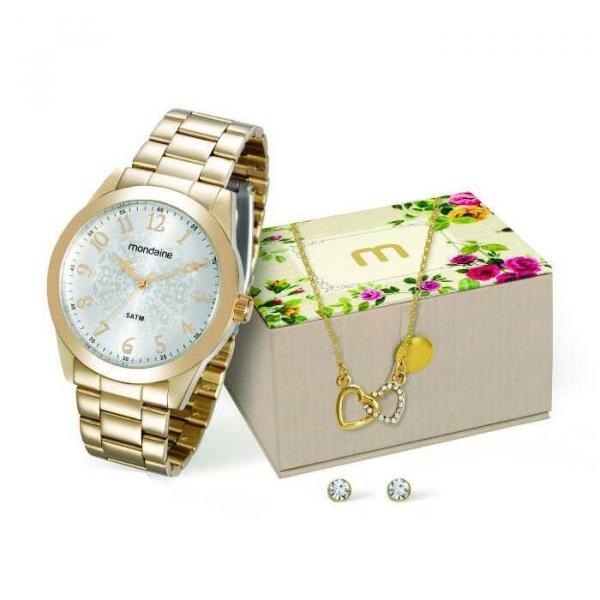 Relogio Mondaine Feminino Ref: 78702lpmvda1 + Semijóia