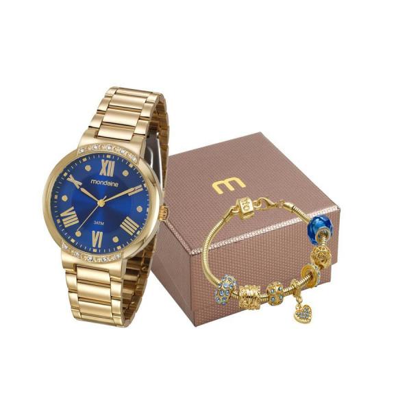 Relogio Mondaine Feminino Ref: 94970l0mvne1 Dourado + Semijóia