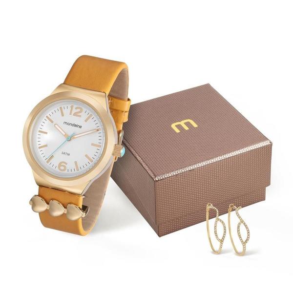 Relogio Mondaine Feminino Ref: 99021lpmkdh1 Dourado + Semijóia